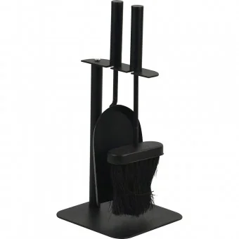 Hearth Set Black Steel Handles 2 Piece Set